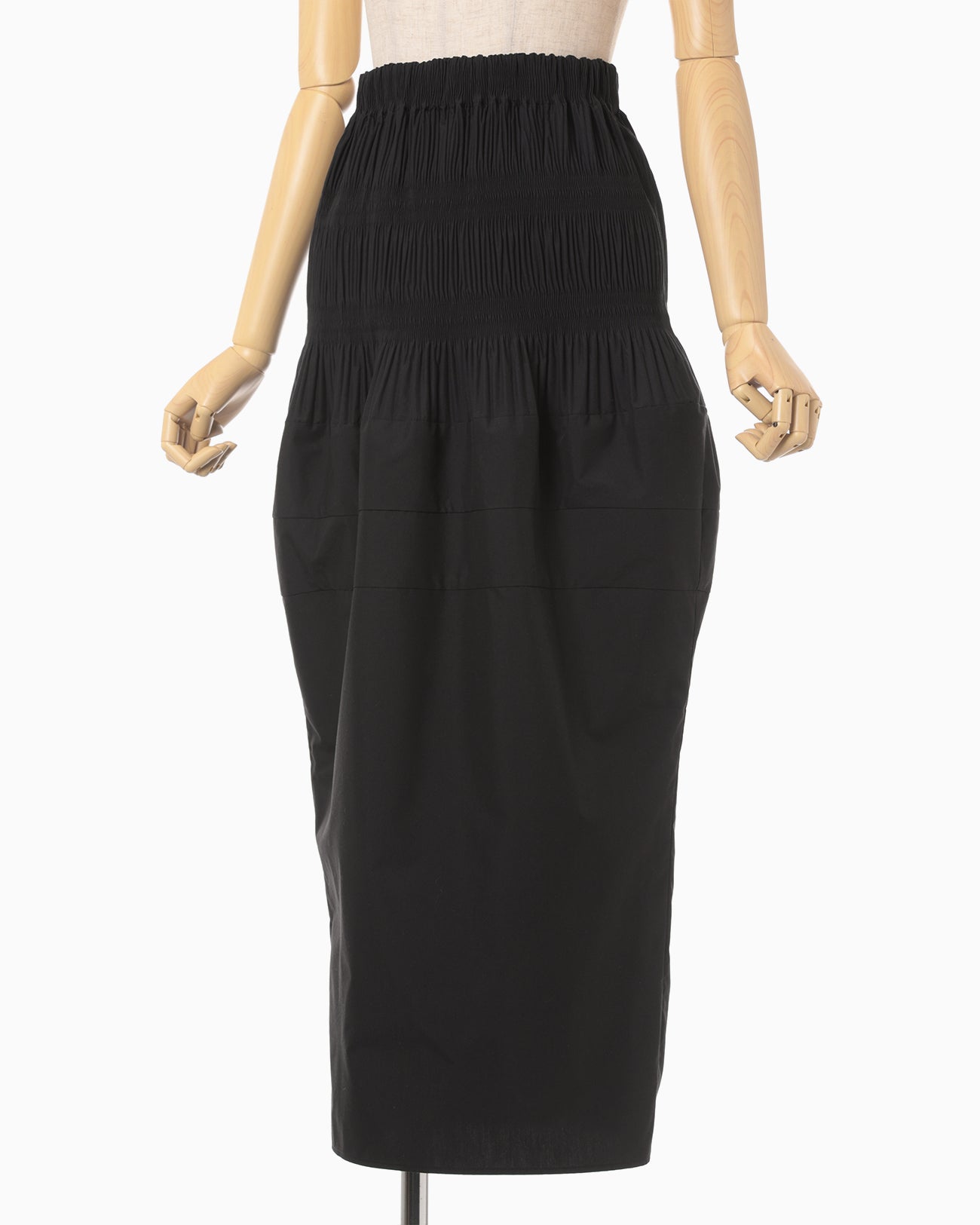 Micro Pleats Round Silhousette Skirt - black