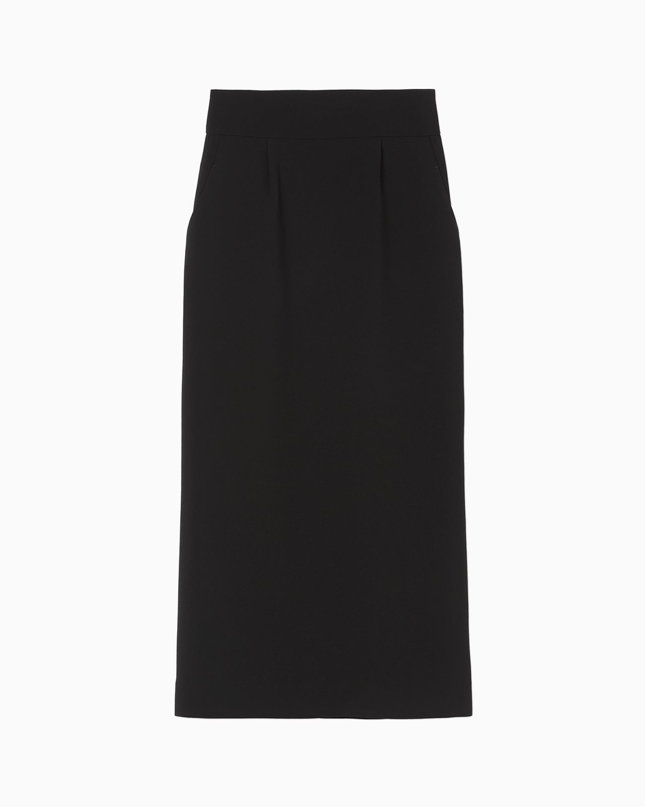 Acetate Polyester I-Line Skirt - black
