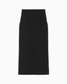 Acetate Polyester I-Line Skirt - black