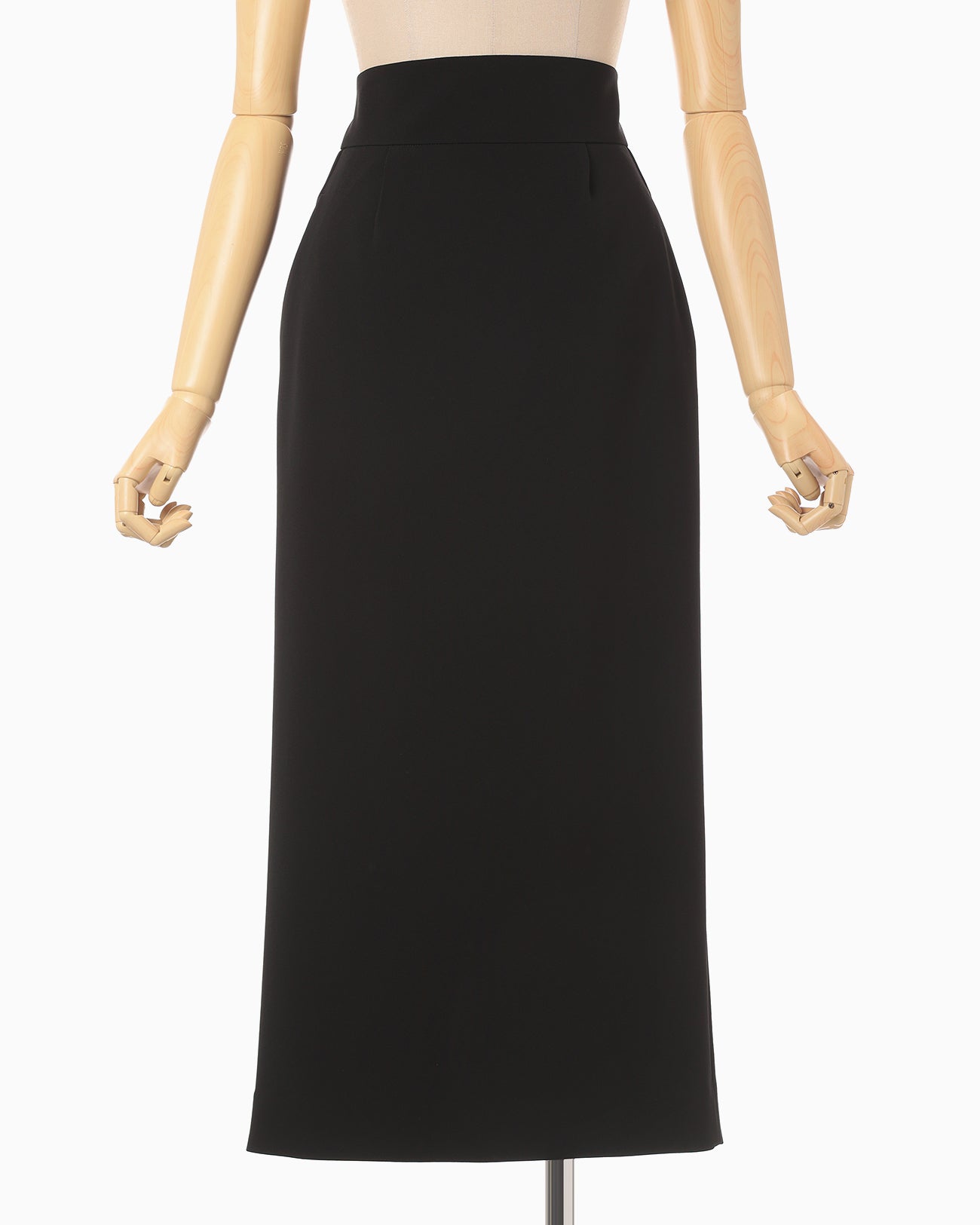 Acetate Polyester I-Line Skirt - black