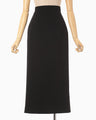 Acetate Polyester I-Line Skirt - black