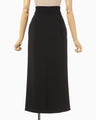 Acetate Polyester I-Line Skirt - black