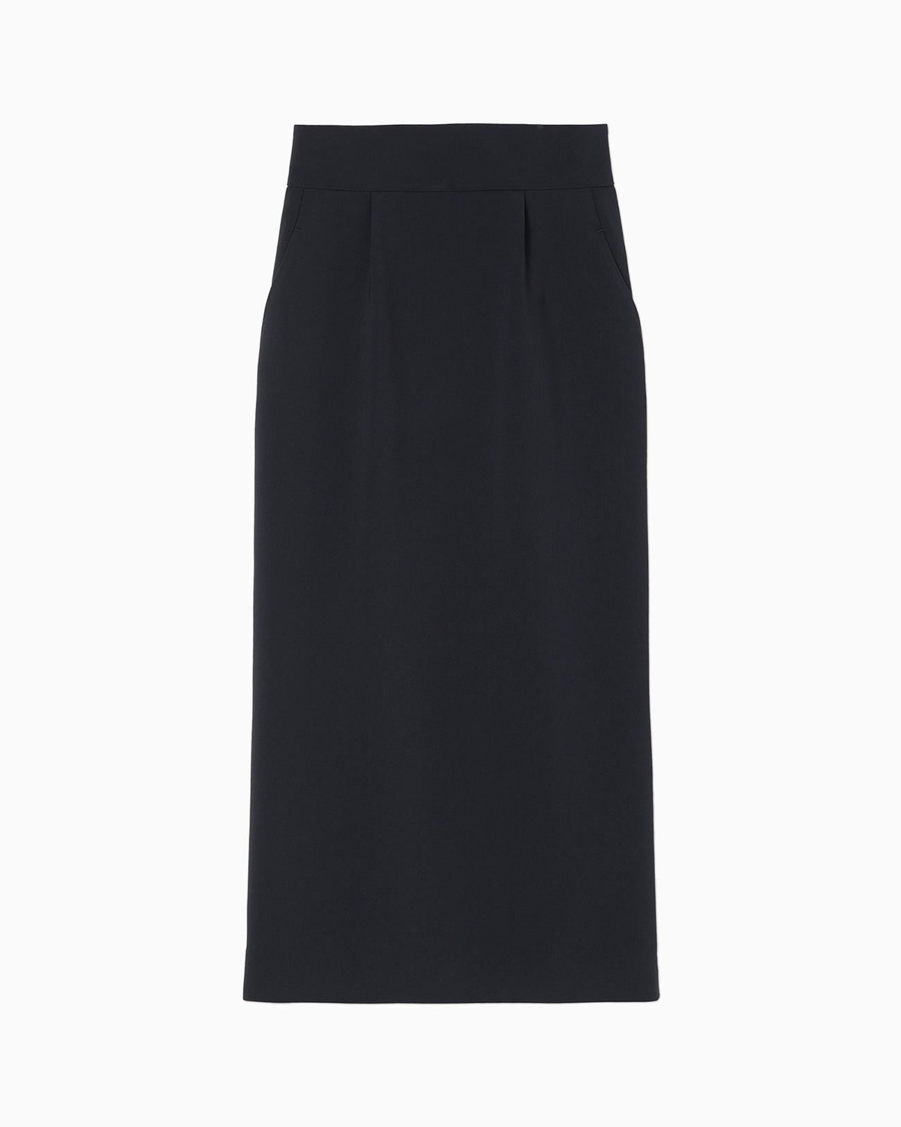 Acetate Polyester I-Line Skirt - navy