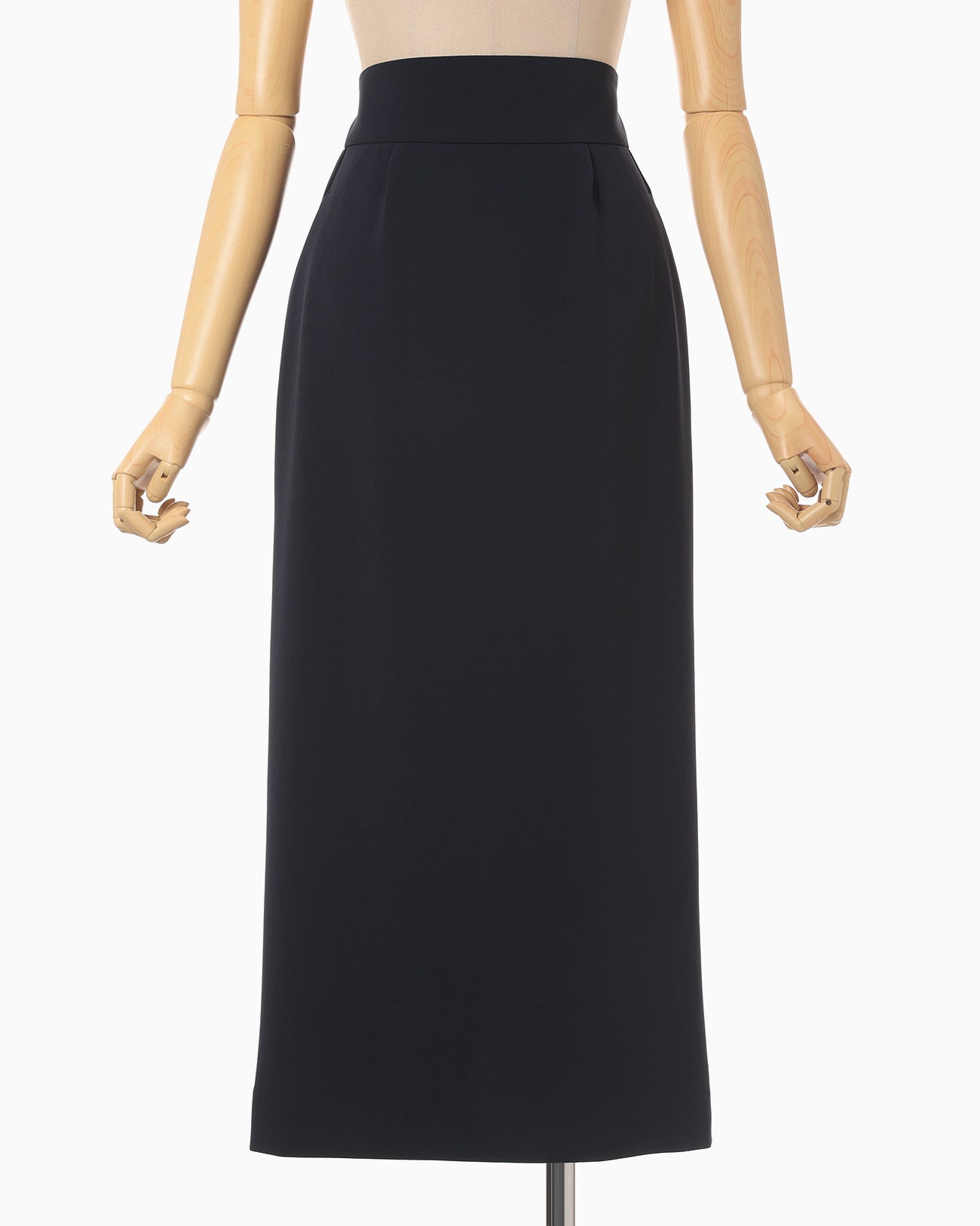 Acetate Polyester I-Line Skirt - navy