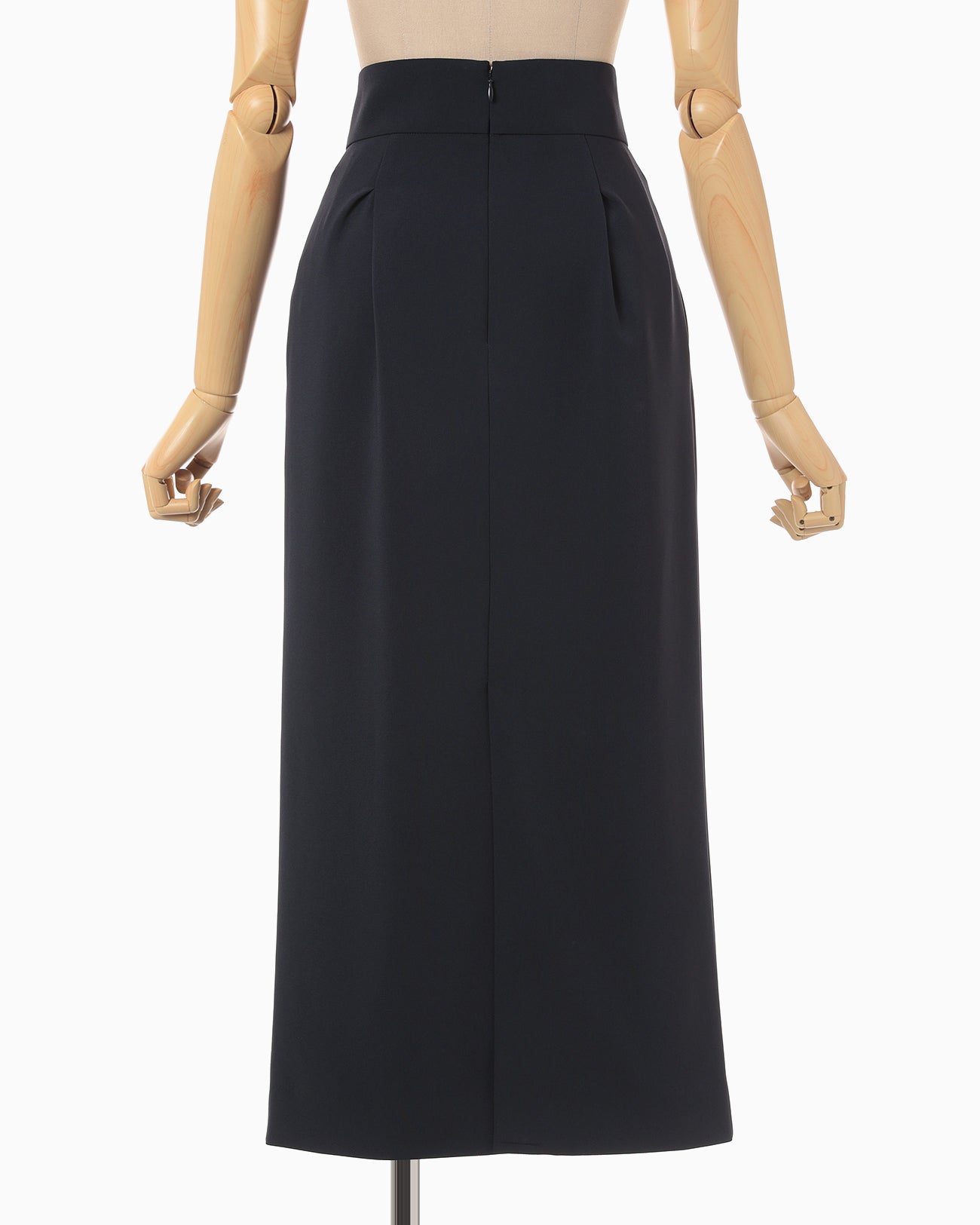 Acetate Polyester I-Line Skirt - navy
