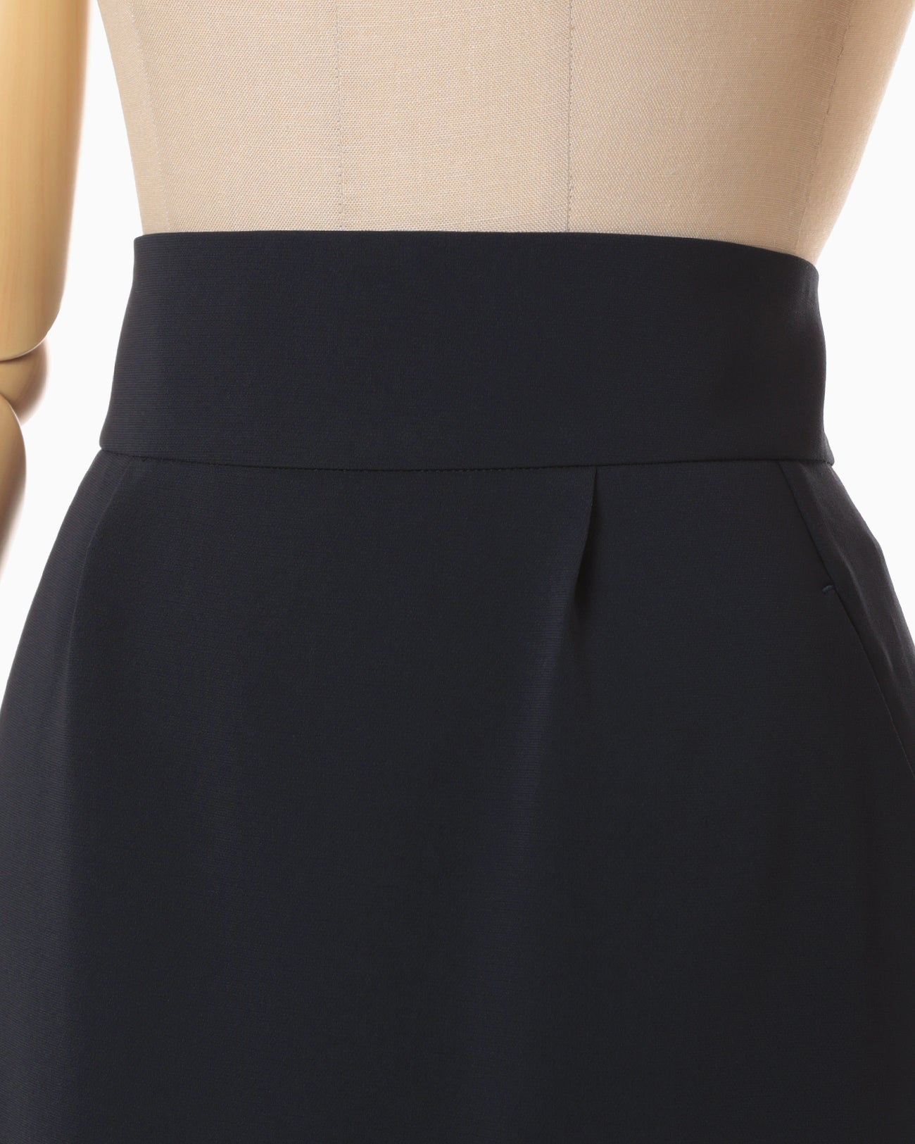Acetate Polyester I-Line Skirt - navy