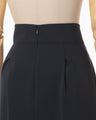 Acetate Polyester I-Line Skirt - navy