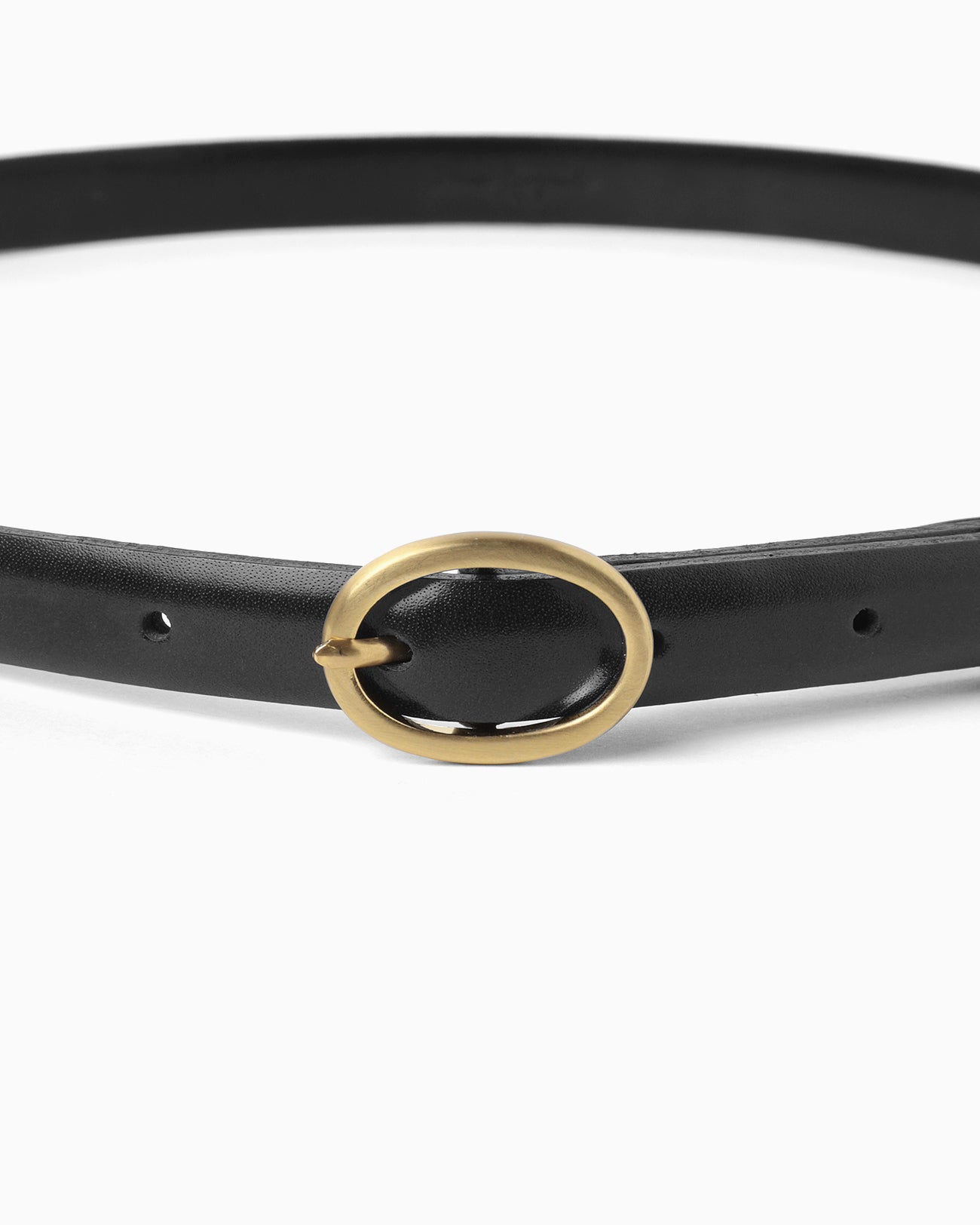 Cow Hide Leather Narrow Belt - black - Mame Kurogouchi
