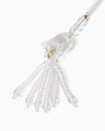 Floral Motif Long Glass Earrings - clear