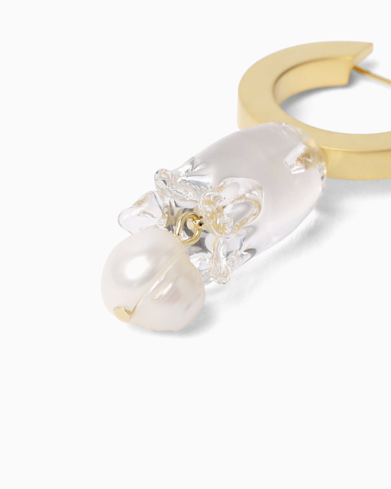 Floral Motif Glass Earrings - clear - Mame Kurogouchi