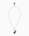 Floral Motif Glass Necklace - green