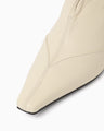 Cow Leather Wrap Boots - beige