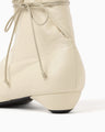 Cow Leather Wrap Boots - beige