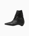 Cow Leather Wrap Boots - black