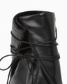 Cow Leather Wrap Boots - black