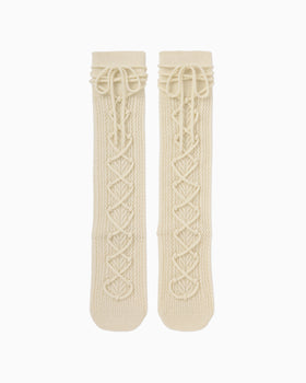 Wool Knit Socks - ecru