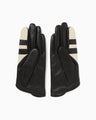 Leather Dress Gloves - black × white