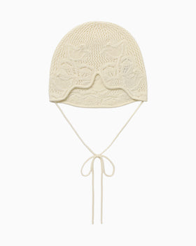 Wool Knit Cap - ecru