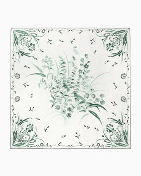 Hand Printed Silk Scarf - green