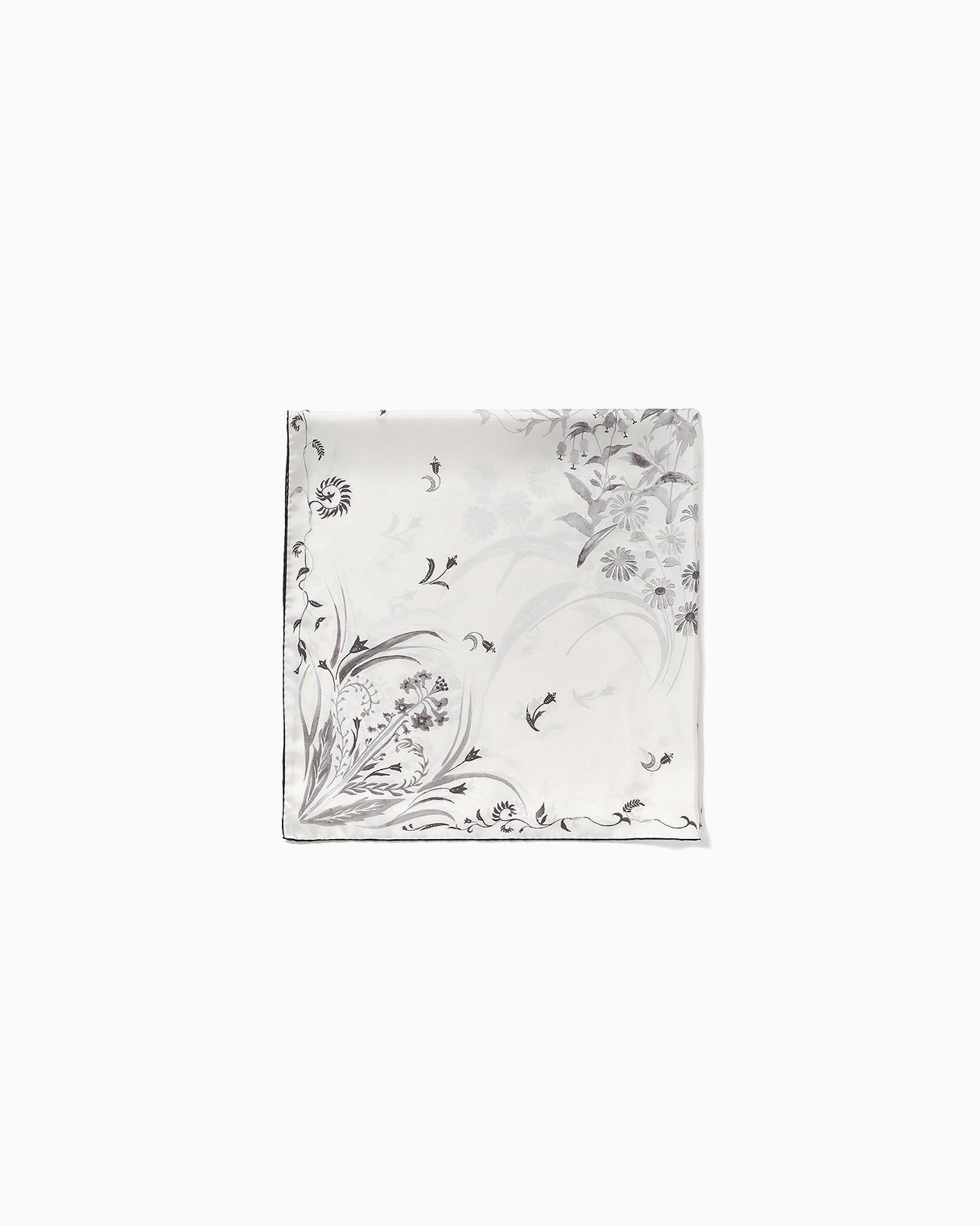 Hand Printed Silk Scarf - grey - Mame Kurogouchi
