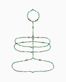 Glass Beads Body Chain - green