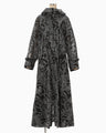 Washi Print Hooded Sheer Coat - black