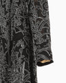 Washi Print Hooded Sheer Coat - black