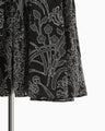 Washi Print Hooded Sheer Coat - black