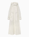 Washi Print Hooded Sheer Coat - white