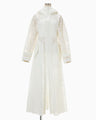 Washi Print Hooded Sheer Coat - white