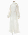 Washi Print Hooded Sheer Coat - white