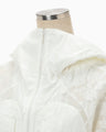 Washi Print Hooded Sheer Coat - white