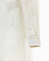 Washi Print Hooded Sheer Coat - white