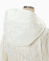 Washi Print Hooded Sheer Coat - white