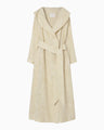 Velvet Hooded Coat - beige