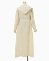 Velvet Hooded Coat - beige