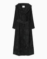 Velvet Hooded Coat - black
