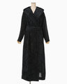 Velvet Hooded Coat - black