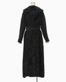Velvet Hooded Coat - black