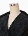 Velvet Hooded Coat - black