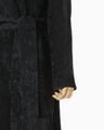 Velvet Hooded Coat - black