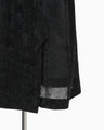 Velvet Hooded Coat - black