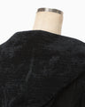 Velvet Hooded Coat - black