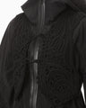 Nylon Oversized Jacket with Cording Embroidery Vest - black