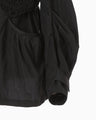 Nylon Oversized Jacket with Cording Embroidery Vest - black