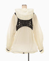 Nylon Oversized Jacket with Cording Embroidery Vest - ecru