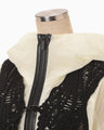 Nylon Oversized Jacket with Cording Embroidery Vest - ecru