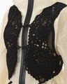 Nylon Oversized Jacket with Cording Embroidery Vest - ecru