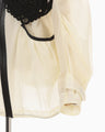 Nylon Oversized Jacket with Cording Embroidery Vest - ecru