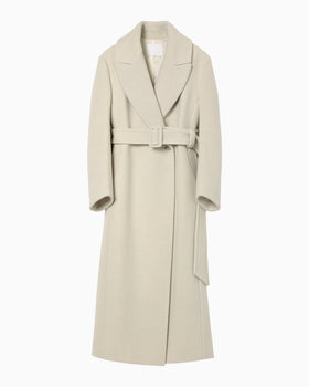 Wool Boa Double Breast Coat - ecru